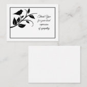 葬儀の後に枝に黒い鳥サンキューカード ノートカード (正面/裏面)