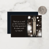 葬儀の後に黒と輝くサンキューカード ノートカード (正面/裏面インサイチュ)