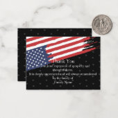 葬儀の後のアメリカ国旗のサンキューカード ノートカード (正面/裏面インサイチュ)