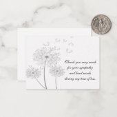 葬儀の後のタンポポの花サンキューカード ノートカード (正面/裏面インサイチュ)