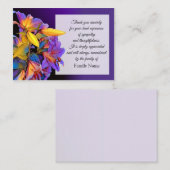 葬儀の後のパープルブルームスターコートサンキューカード ノートカード (正面/裏面)