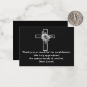 葬儀の後の暗闇の中で十字架と花をありがとう ノートカード (正面/裏面インサイチュ)