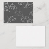 葬儀の後の白い花サンキューカード ノートカード (正面/裏面)