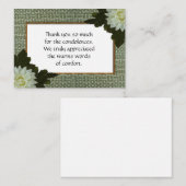 葬儀の後の白い花サンキューカード ノートカード (正面/裏面)