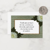 葬儀の後の白い花サンキューカード ノートカード (正面/裏面インサイチュ)