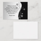 葬儀の後の白黒サンキューカード ノートカード (正面/裏面)