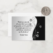 葬儀の後の白黒サンキューカード ノートカード (正面/裏面インサイチュ)