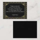 葬儀の後の美しい金ゴールドのフレームありがとう ノートカード (正面/裏面)