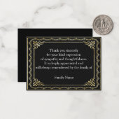 葬儀の後の美しい金ゴールドのフレームありがとう ノートカード (正面/裏面インサイチュ)