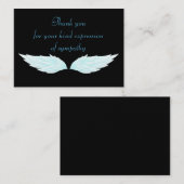 葬儀の後の翼の青い白サンキューカード ノートカード (正面/裏面)