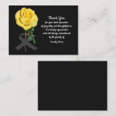 葬儀の後の黄色いバラのサンキューカード ノートカード (正面/裏面)