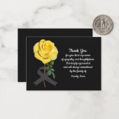 葬儀の後の黄色いバラのサンキューカード ノートカード (正面/裏面インサイチュ)