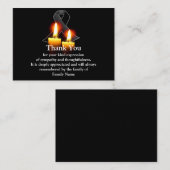 葬儀の後の黒いリボンとロウソク ノートカード (正面/裏面)