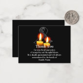 葬儀の後の黒いリボンとロウソク ノートカード (正面/裏面インサイチュ)