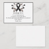 葬儀の後の黒いリボンと花 ノートカード (正面/裏面)