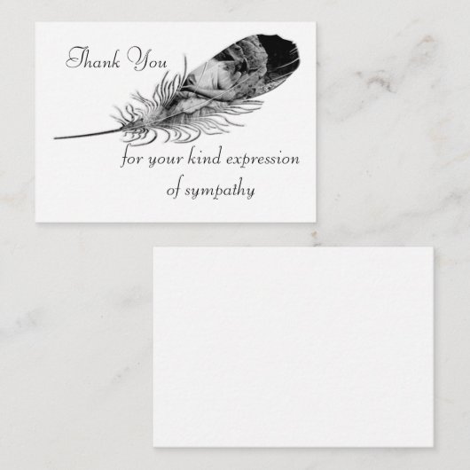 葬儀の後の黒い羽毛サンキューカード ノートカード