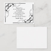 葬儀の後の黒花分けサンキューカード ノートカード (正面/裏面)