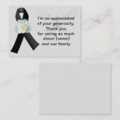 葬儀の後黒いリボンに白いバラが ノートカード (正面/裏面)