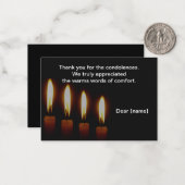 葬儀の後、ロウソクの明かりが暗くなるサンキューカード ノートカード (正面/裏面インサイチュ)