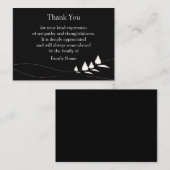 葬儀の後、黒い白い木にサンキューカード ノートカード (正面/裏面)