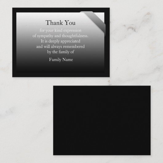 葬儀の後、黒とグラデーショングレー ノートカード (正面/裏面)