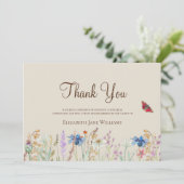 葬儀の忌引きワイルドフラワーありがとう サンキューカード (スタンド正面)