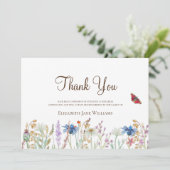 葬儀の忌引きワイルドフラワーありがとう サンキューカード (スタンド正面)