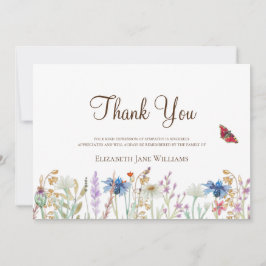 葬儀の忌引きワイルドフラワーありがとう サンキューカード