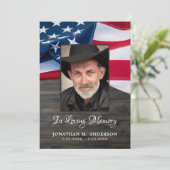 葬儀の愛国心退役軍人アメリカ国旗 サンキューカード (スタンド正面)