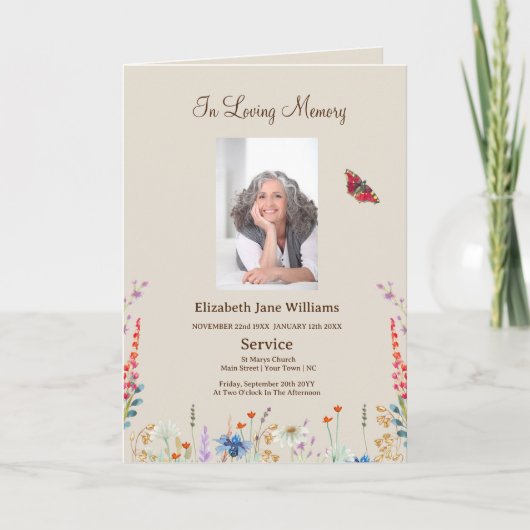 葬儀の死亡順フォトプログラム カード (正面)