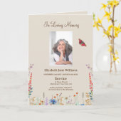 葬儀の死亡順フォトプログラム カード (黄色い花)