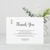 葬儀の死別シンプルフローラクロスありがとう サンキューカード (スタンド正面)