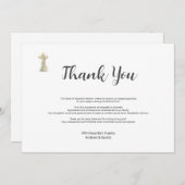 葬儀の死別シンプルフローラクロスありがとう サンキューカード (正面/裏面)