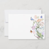 葬儀の水の色ワイルドフラワーバタフライサンキュー サンキューカード (裏面)