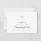 葬儀の水色の緑ありがとうノートカード サンキューカード (正面)