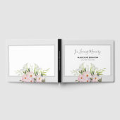 葬儀の水色ホワイトカラユリバラ花 ゲストブック (全面)