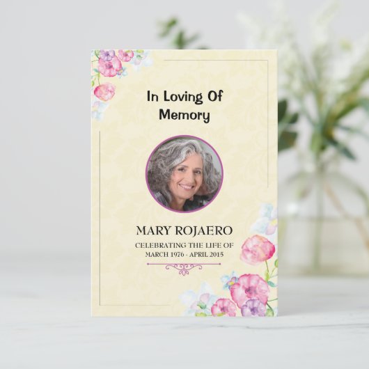 葬儀の番組表 招待状 (スタンド正面)