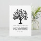 葬儀の白黒の生命の木 サンキューカード (スタンド正面)