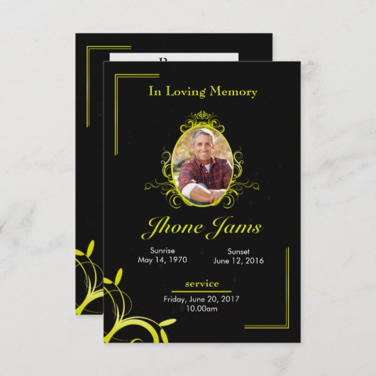 葬儀の祈りの言葉カード 招待状 (正面/裏面)