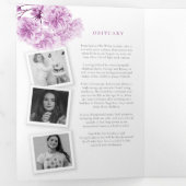 葬儀の紫色の花写真 三つ折りプログラム (内部最初)