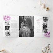 葬儀の紫色の花写真 三つ折りプログラム (内部)