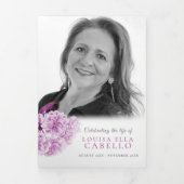 葬儀の紫色の花写真 三つ折りプログラム (カバー)