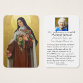 葬儀の聖なるカード聖テレジー (正面&裏面)