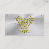 葬儀の葬儀屋、金正方形、上昇のフェニックス 名刺 (裏面)