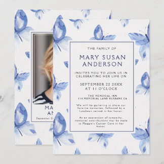 葬儀の蝶の写真の発表 招待状