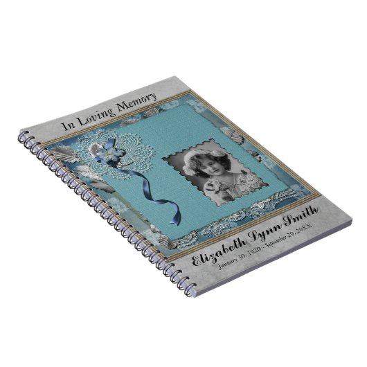 葬儀の記念のパーソナライズな写真のゲストブック ノートブック (右側)