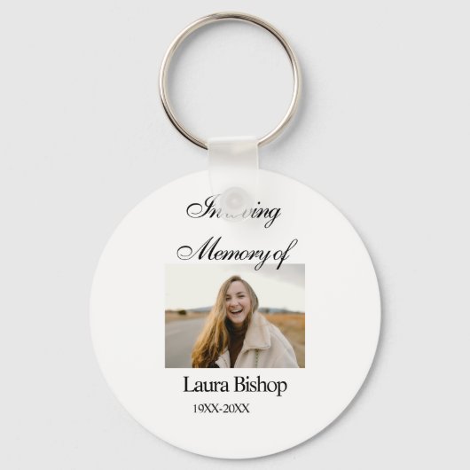 葬儀の記念の愛情の中で年を追加 キーホルダー (正面)