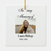 葬儀の記念の愛情の中で年を追加 セラミックオーナメント (裏面)