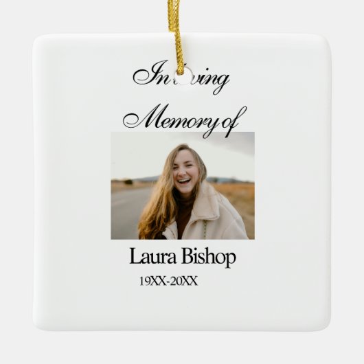 葬儀の記念の愛情の中で年を追加 セラミックオーナメント (正面)