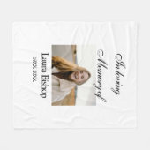 葬儀の記念の愛情の中で年を追加 フリースブランケット (正面(横))